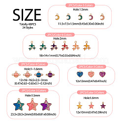 48Pcs 24 Styles Alloy Enamel Pendants&nbsp;ENAM-TA0003-16