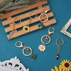 6Pcs Alloy Enamel Pendants Keychain&nbsp;KEYC-SW00003-01
