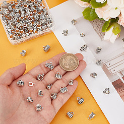 120Pcs 12 Styles Tibetan Style Alloy Tube Bails&nbsp;TIBE-ME0001-06