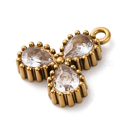 Ion Plating(IP) 304 Stainless Steel Cubic Zirconia Pendants&nbsp;STAS-R141-02G-06