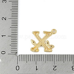 Brass Crystal Rhinestone Letter Links Connector Charms&nbsp;KK-S395-06G-X