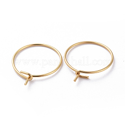 316 Surgical Stainless Steel Hoop Earrings Findings&nbsp;STAS-K146-039-25mm-G