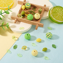 30Pcs 9 Styles Baking Paint Opaque & Transparent Acrylic Beads&nbsp;SACR-TA0001-64