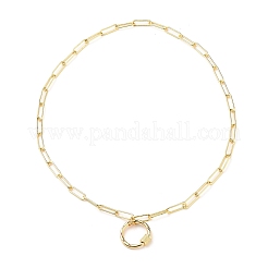 Brass Micro Pave Cubic Zirconia Screw Carabiner Lock Pendant Necklaces&nbsp;NJEW-JN03115