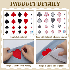 42Pcs Playing Card Theme Felt Accessories&nbsp;DIY-FG0007-99