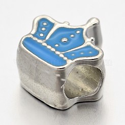 Alloy Enamel Crown Large Hole European Beads&nbsp;MPDL-M028-02
