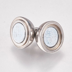 Tarnish Resistant 304 Stainless Steel Magnetic Clasps with Loops&nbsp;STAS-G173-05P-8mm