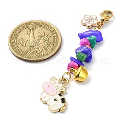 Cow Alloy Enamel Pendant Decorations&nbsp;HJEW-JM01771