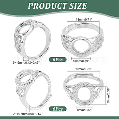 12Pcs 2 Style Adjustable Brass Ring Shanks&nbsp;KK-HY0001-87