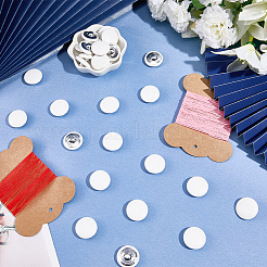 30Pcs 1-Hole Pu Leather Aluminum Buttons&nbsp;BUTT-GF0004-12B