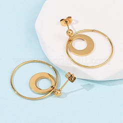 304 Stainless Steel Dangle Stud Earrings&nbsp;EJEW-F393-06G