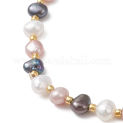 Natural Cultured Freshwater keishi Pearl & Seed Beads Streth Bracelets for Women&nbsp;BJEW-JB13181