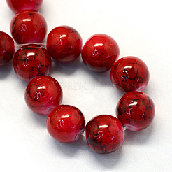 Baking Paint Glass Round Bead Strands&nbsp;DGLA-Q019-8mm-49