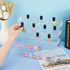 5-Tier 45-Hole Acrylic Lipstick Display Stands&nbsp;ODIS-WH0030-34