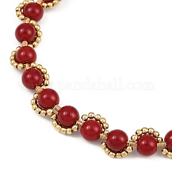 Spray Painted Imitation Jade Glass Round Beaded Bracelets for Women&nbsp;BJEW-JB12050-01