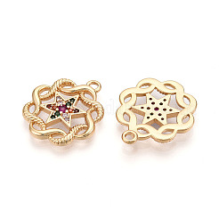 Brass Micro Pave Cubic Zirconia Pendants&nbsp;KK-N262-108A-G