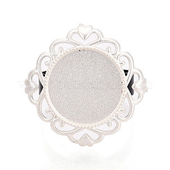 Adjustable Rhombus Alloy & Iron Bezel Cup Ring Base with Rotatable Tray&nbsp;MAK-T012-02S