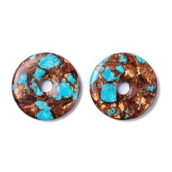 Assembled Natural Bronzite and Synthetic Turquoise Pendants&nbsp;G-K317-E02