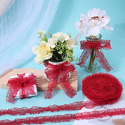 20 Yards Ruffled Nylon Elastic Lace Trim&nbsp;EW-WH0018-03B