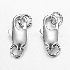 Platinum Plated Brass Lobster Claw Clasps for Jewelry Making&nbsp;X-KK-KK802-P