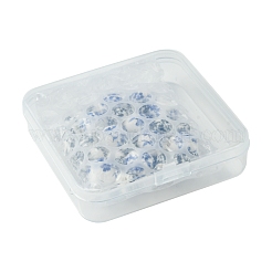 30Pcs 3 Styles Floral Printed Porcelain Beads&nbsp;PORC-FS0001-05
