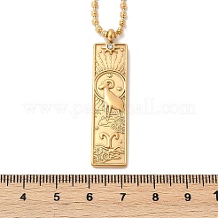 304 Stainless Steel Clear Cubic Zirconia Rectangle Constellation Pendant Necklaces for Women Men&nbsp;NJEW-S435-01G-A