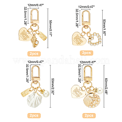 8Pcs 4 Style Alloy Baking Paint Keychain&nbsp;KEYC-PH0001-51