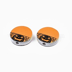 Halloween Printed Natural Wood Beads&nbsp;WOOD-T021-71