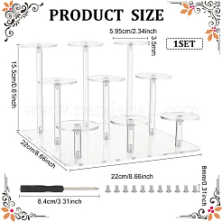 3-Tier Round Transparent Acrylic Toys Action Figures Display Riser Stands&nbsp;ODIS-WH0030-24B