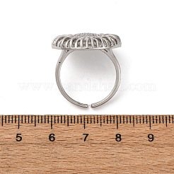 Brass Micro Pave Cubic Zirconia Cuff Rings&nbsp;RJEW-D323-03P