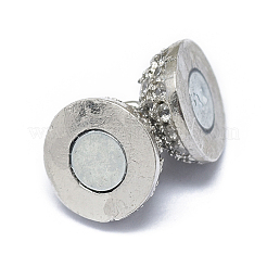 Rack Plating Brass Micro Pave Cubic Zirconia Magnetic Clasps with Loops&nbsp;KK-F801-01A-P