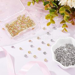 200Pcs 2 Colors Rack Plating Brass Ear Nut&nbsp;KK-FH0003-79