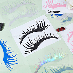 10 Pairs 5 Colors Eyelash Shape Waterproof PVC Picture Stickers&nbsp;DIY-HY0003-04