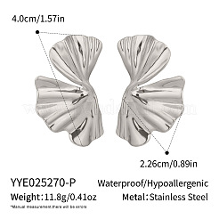 304 Stainless Steel Leaf Stud Earrings&nbsp;ND8551-2