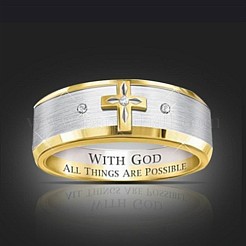 Cross Pattern Alloy with Crystal Rhinestone Finger Rings&nbsp;FS-WGFD5E9-02