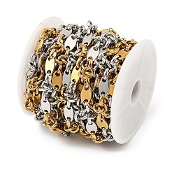 304 Stainless Steel Two Tone Oval with knot Link Chains&nbsp;CHS-F022-03GP