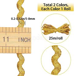 2 Strands 2 Colors Polyester Wave Bending Fringe Trim&nbsp;OCOR-GF0002-42