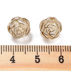 Metal Enlaced Transparent Acrylic Beads&nbsp;MACR-M045-05