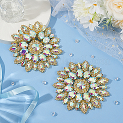 2Pcs Alloy with Rhinestone Handicraft Beading Appliques&nbsp;AJEW-FG0004-29A