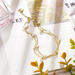 DIY Heart & Imitation Pearl Beads Necklace Making Kit&nbsp;DIY-BC0004-73