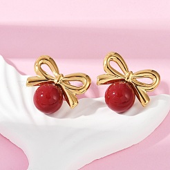 304 Stainless Steel Enamel Stud Earrings&nbsp;EJEW-G423-10G-02