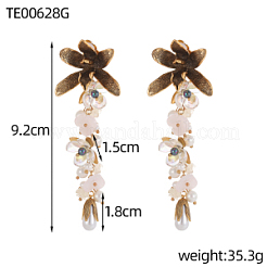 Flower Brass Stud Earrings&nbsp;STAS-OY015-40G