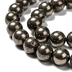 Natural Pyrite Beads Strands&nbsp;G-L031-8mm-01