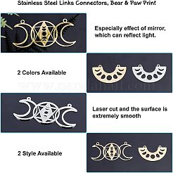 16Pcs 4 Style 201 Stainless Steel Pendant Links&nbsp;STAS-DC0002-64
