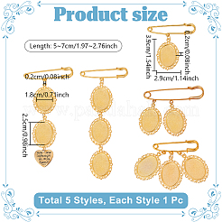 5Pcs Iron Brooches&nbsp;JEWB-UN00011