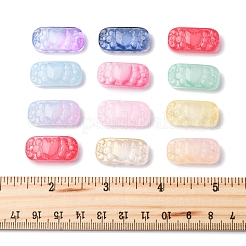 72Pcs 12 Colors Spray Painted Transparent Glass Connector Charms&nbsp;GLAA-FS0002-11