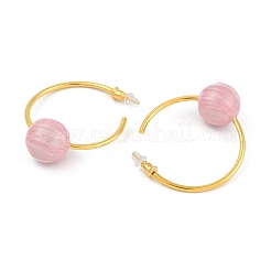 Round Brass Enamel Hoop Earrings for Women&nbsp;EJEW-Q391-35G-02