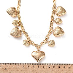 Alloy Flower Textured Heart Bib Necklaces for Women&nbsp;LS-NJEW-S458-01G