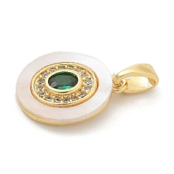 Brass Micro Pave Cubic Zirconia Pendents&nbsp;KK-M303-02G-05