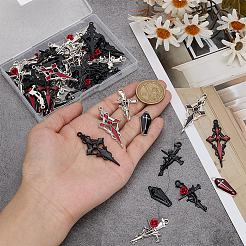 44Pcs 11 Styles Halloween Theme Alloy Enamel Pendants&nbsp;ENAM-ME0001-45
